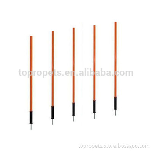 Plastic Dog Agility Trainning Euipment Weave Poles For Grassland and Soft Ground